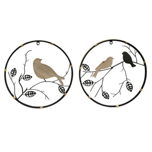Birds on Branch Wall Art (2 ass)