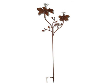 Rust Flower Spinner Stake