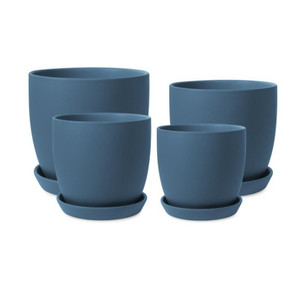 Tulip Pot & Saucer - Blueberry