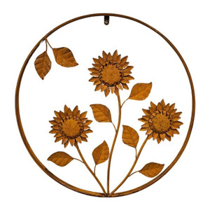 Sunflower Rust Metal Wall Art