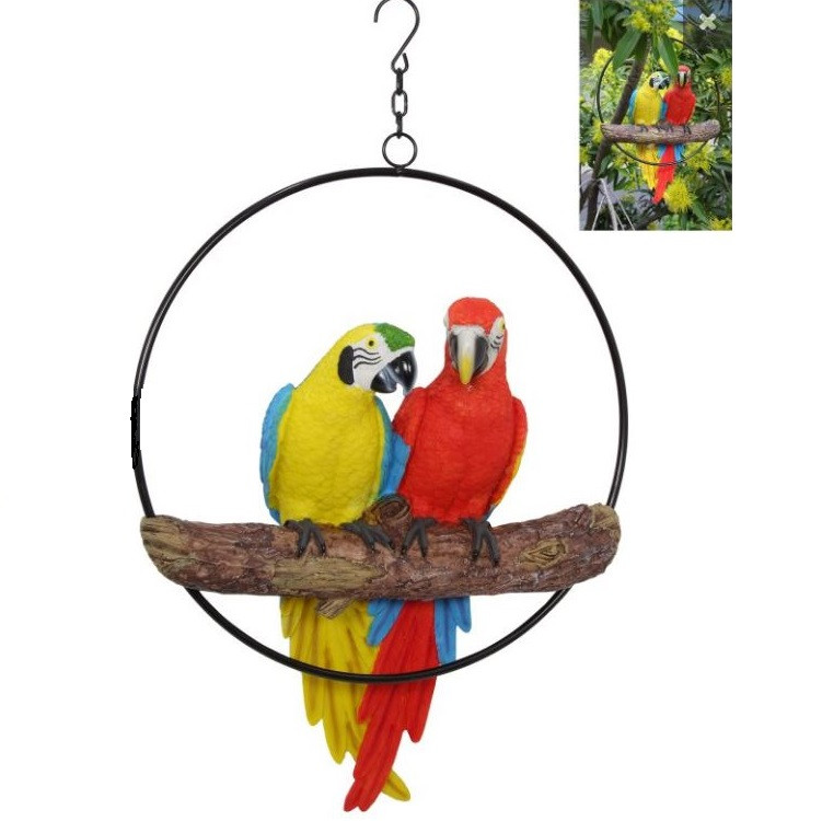 40cm Twin Parrots in Ring