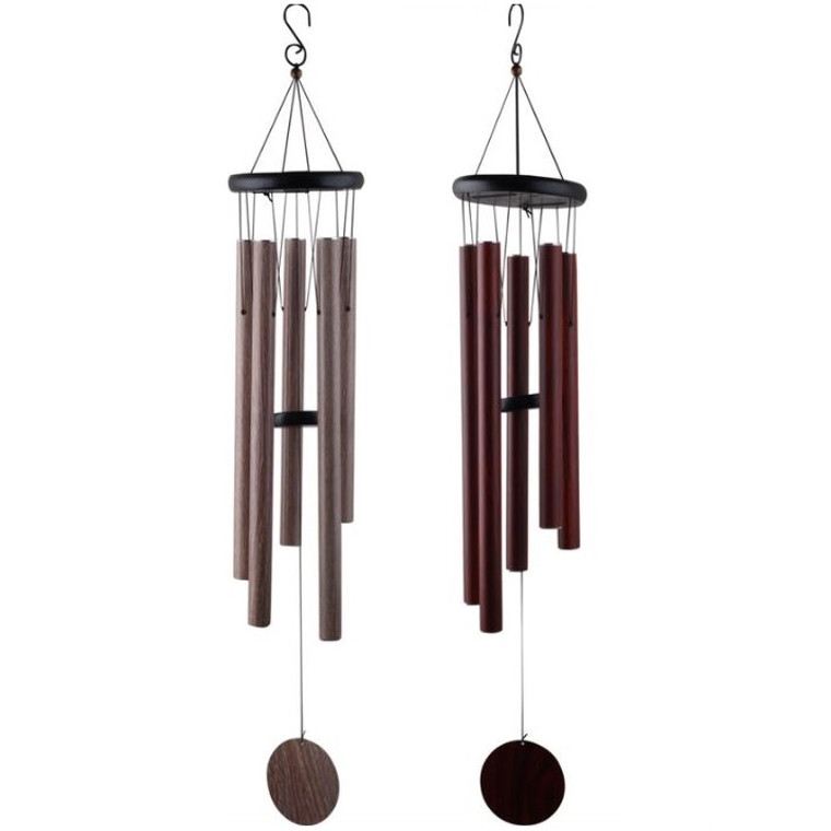 Wood Look Wind Chime - 5 Tube