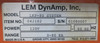 LEM LKP-80 Direct Current Measuring System 042102 80kA DynAmp 120VAC (GA0918-1)