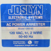 NEW Joslyn 1260-85 AC Power Arrester 120V 1P 2W Transient Volt Surge Suppressor (AH0218-1)