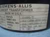 Siemens Allis 61-300-058-161 Type RD-110 Current Transformer Ratio 1600:5A CT (EBI3766-7)