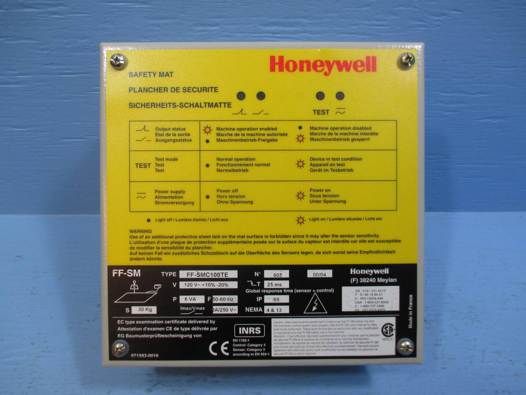 Honeywell FF-SMC100TE Safety Mat FF-SM Controller 120V FFSMC100TE (TK1346-1)