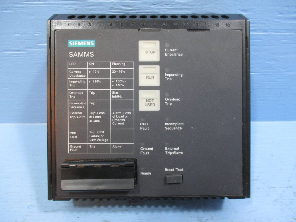 Siemens SAM0R0F000000 SAMMS Advanced Motor Master System PLC Module 12.0 Vac (TK1349-1)
