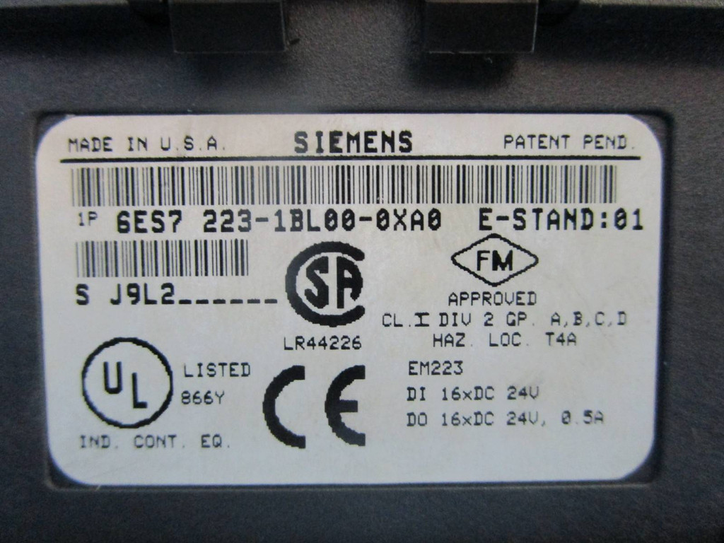 Siemens 1P 6ES7 223-1BL00-0XA0 Simatic S7 Module PLC Simadyn D 1BLOO-OXAO -Cover (PM1681-3)