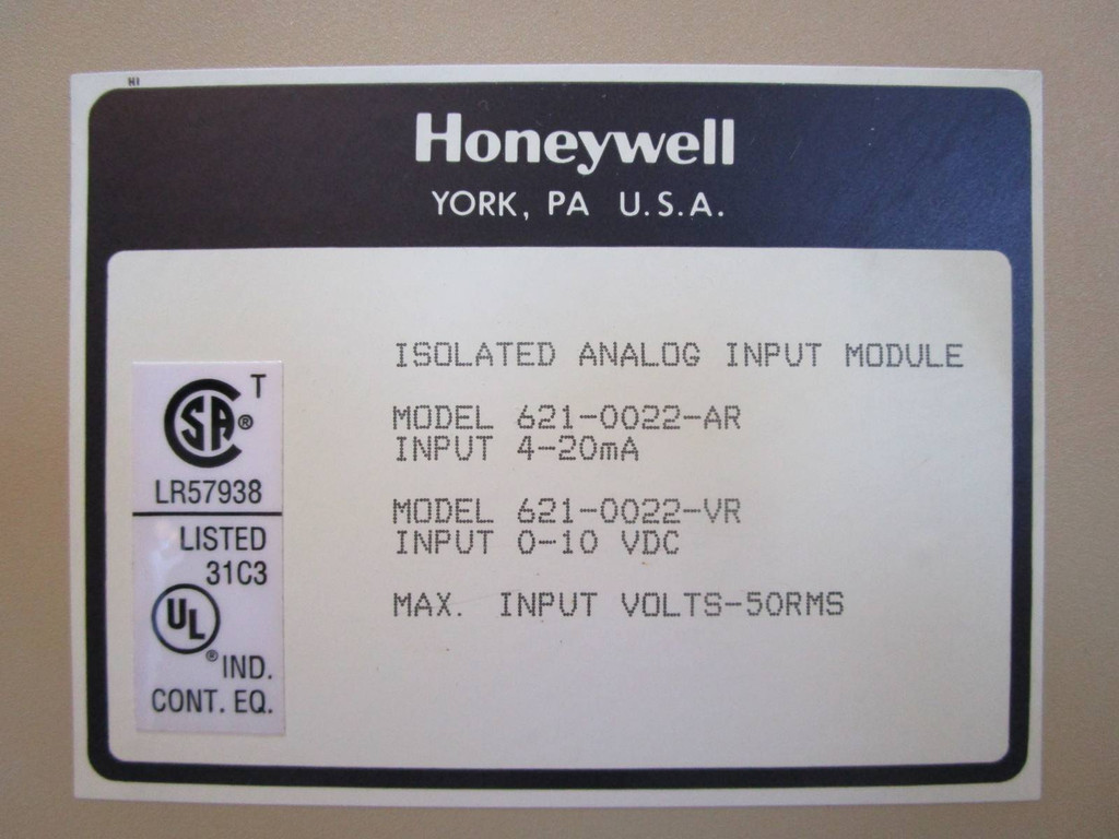 Honeywell 621-0022AR Isolated Analog Input Module PLC 621-0022 AR 621-0022-VR (NP1083-35)