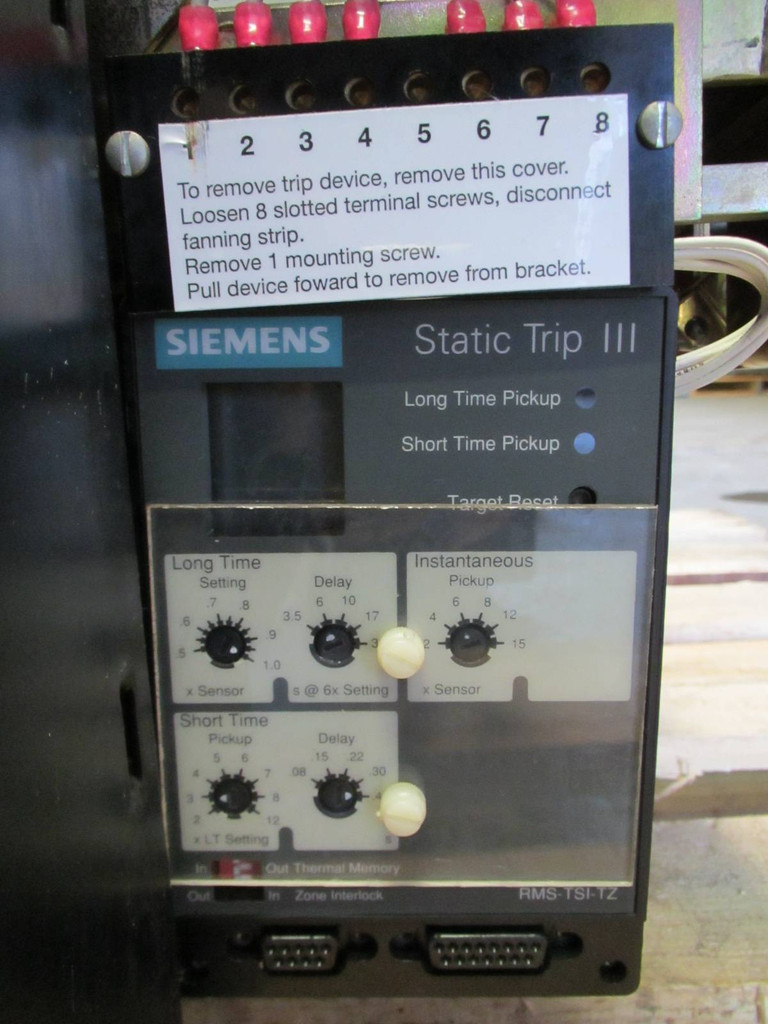 Siemens RLF-1600 1600A Air Breaker w LSI Static Trip III EO/DO RMS-TSI-TZ Amp (PM1820-1)