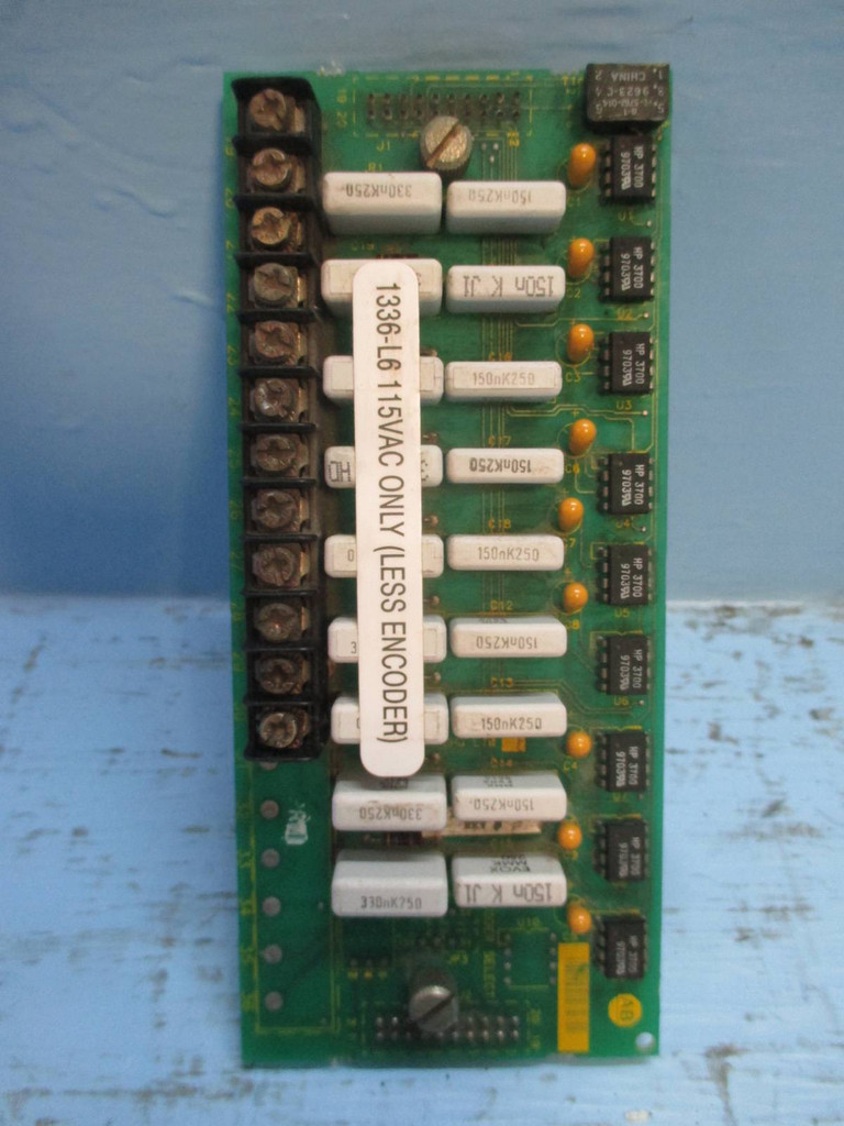 Allen Bradley 42336-173-52 AC Drive PLC Circuit Board REV F 1336-L6 115VAC AB (TK1584-5)