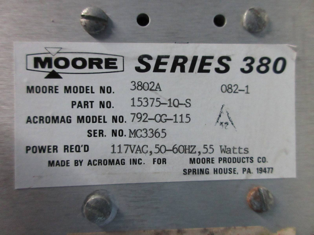 Moore Series 380 PLC Rack 3802A Chassis Cradle 15375-10-S Acromag 792-CG-115 (TK2169-2)