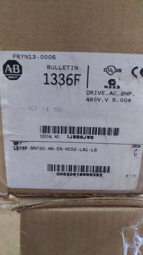 New Allen Bradley 1336F-BRF20-AN-EN-HCS2-LA1-L6 AC VS 2HP Drive 460V NIB (MM0268-1)