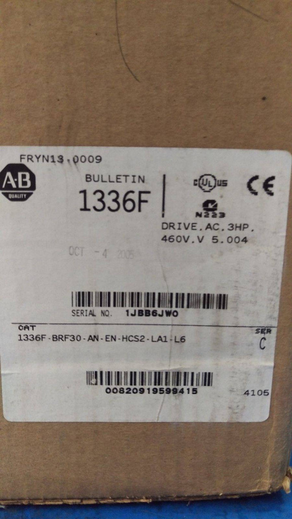 New Allen-Bradley 1336F-BRF30-AN-EN-HCS2-LA1-L6 3HP AC VS Drive 460V Ser. C NIB (MM0269-1)