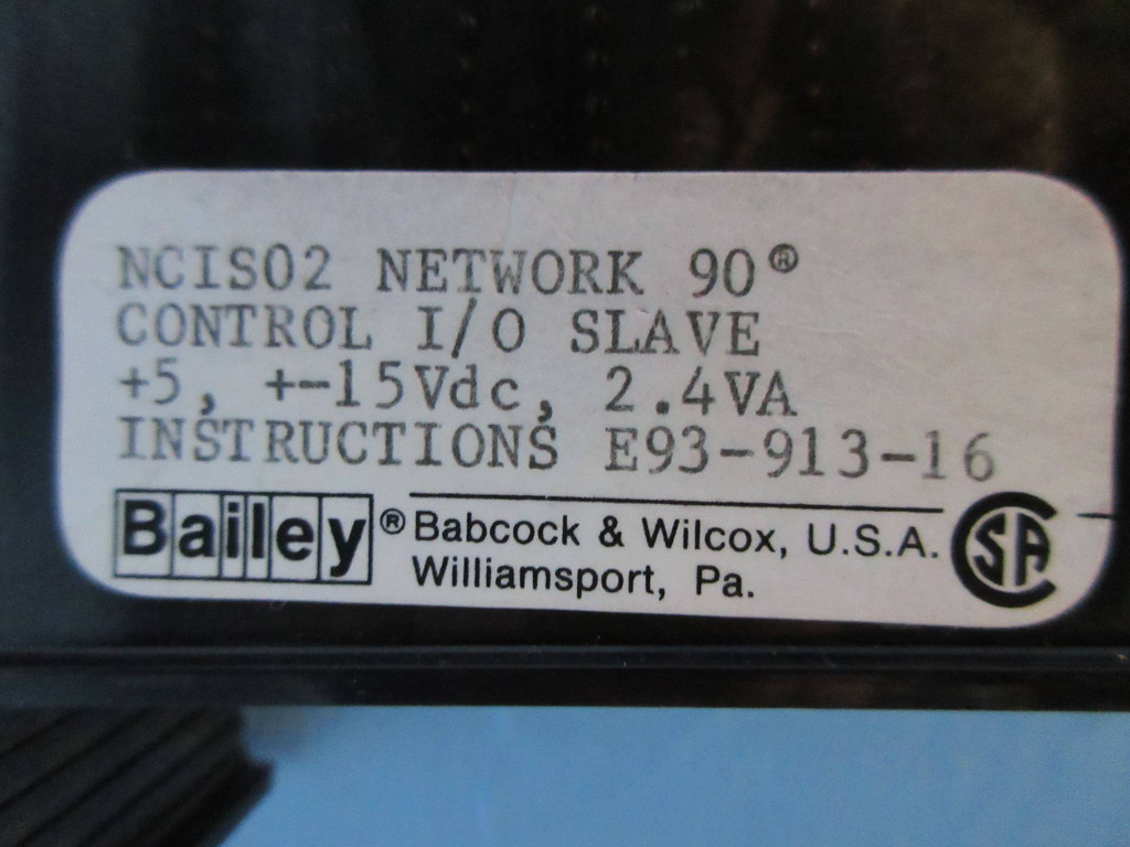 Bailey NCIS02 Network 90 Control I/O Slave Module 6637087B1 ABB Symphony infi-90 (TK2303-5)