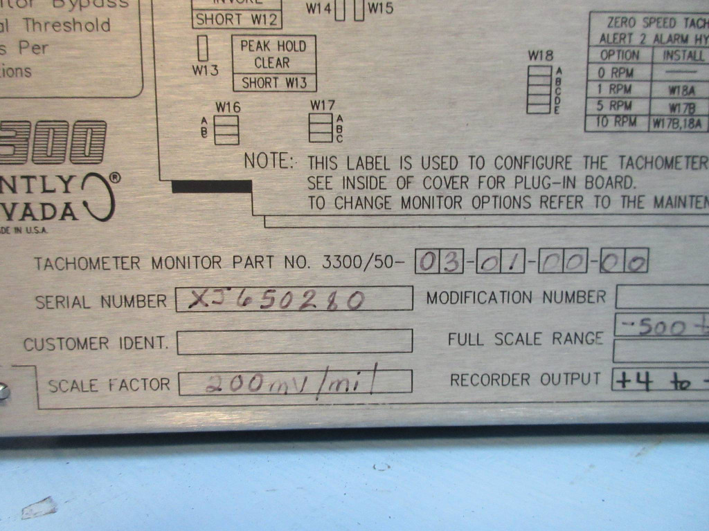 Bently Nevada 3300/50 Tachometer Monitor Module 3300/50-03-01-00-00 PWA 82962-01 (TK2373-1)