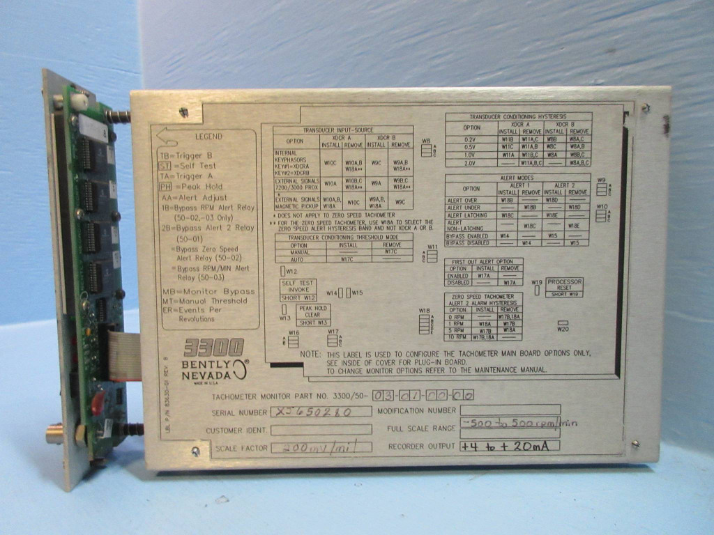 Bently Nevada 3300/50 Tachometer Monitor Module 3300/50-03-01-00-00 PWA 82962-01 (TK2373-1)