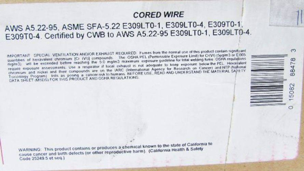 New Lincoln Electric ED033007 Ultracore FC 309L 25lbs Welding Cored Wire 1/16" (YY3827-7)