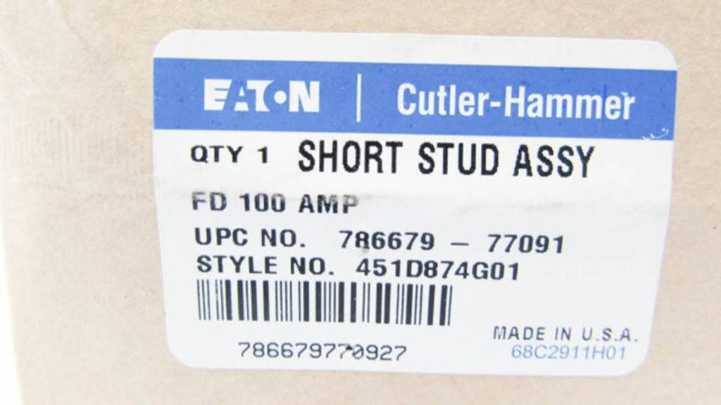 New Cutler Hammer 451D874G01 FD 100 Amp Short Stud Assy 100A NIB (YY1066-4)