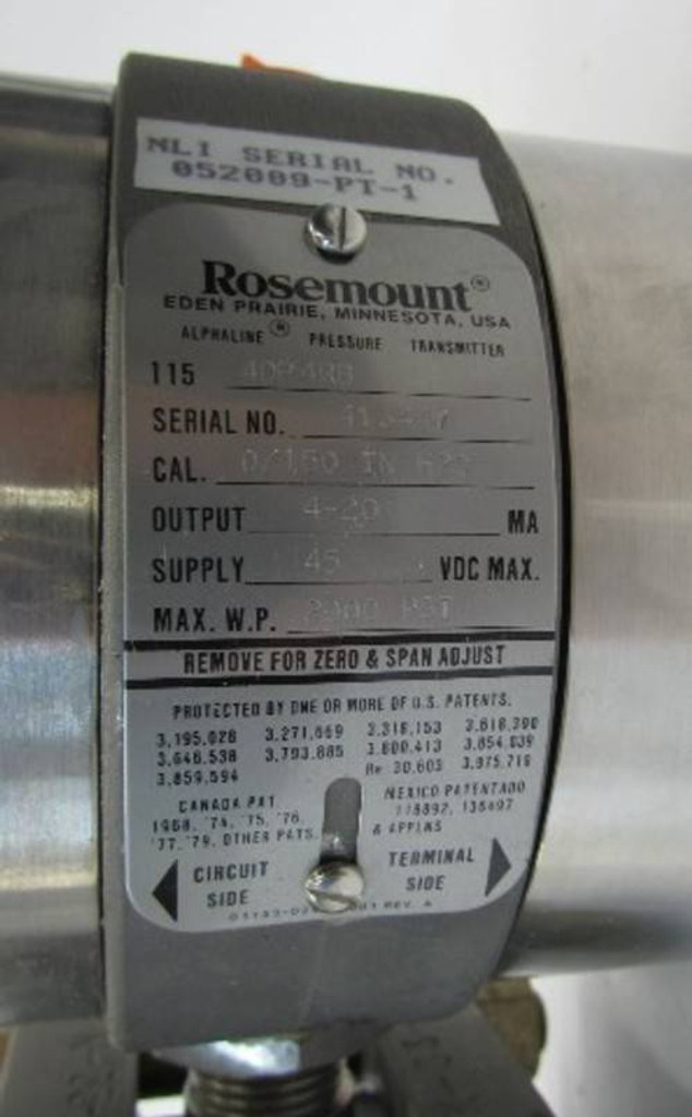 New Rosemount 115-4DP4RB Alphaline Pressure Transmitter 4-20 MA 45Vdc NIB (YY3960-1)