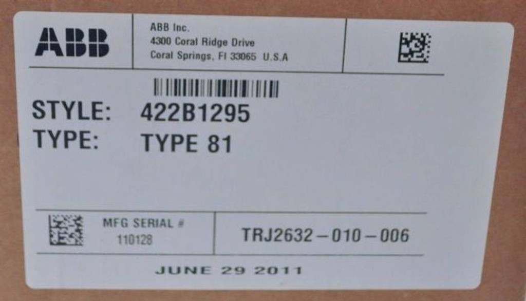 New ABB 422B1295 Circuit Shield Type 81 Frequency Solid State Relay 32V 60Hz NIB (YY3990-2)