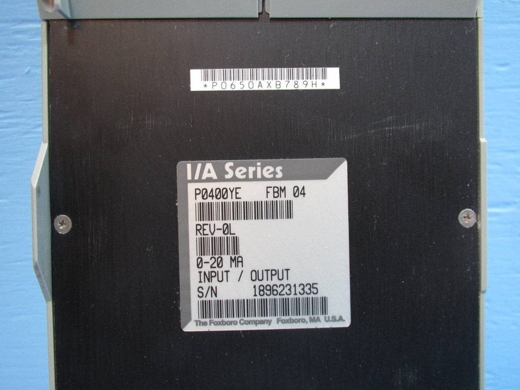 Foxboro P0400YE FBM 04 I/A Series PLC 0-20 mA Input Out Module P0 400 YE Rev 0L (NP1664-3)