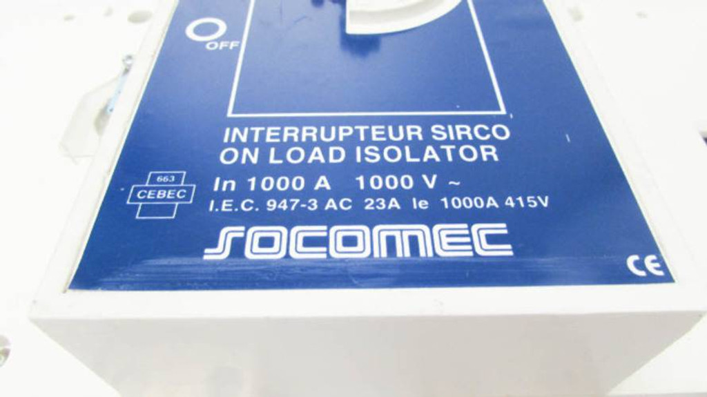 Socomec Sirco 1000 Amp 1000V 4P On Load Isolator Disconnect Switch 4-Pole (YY3982-1)