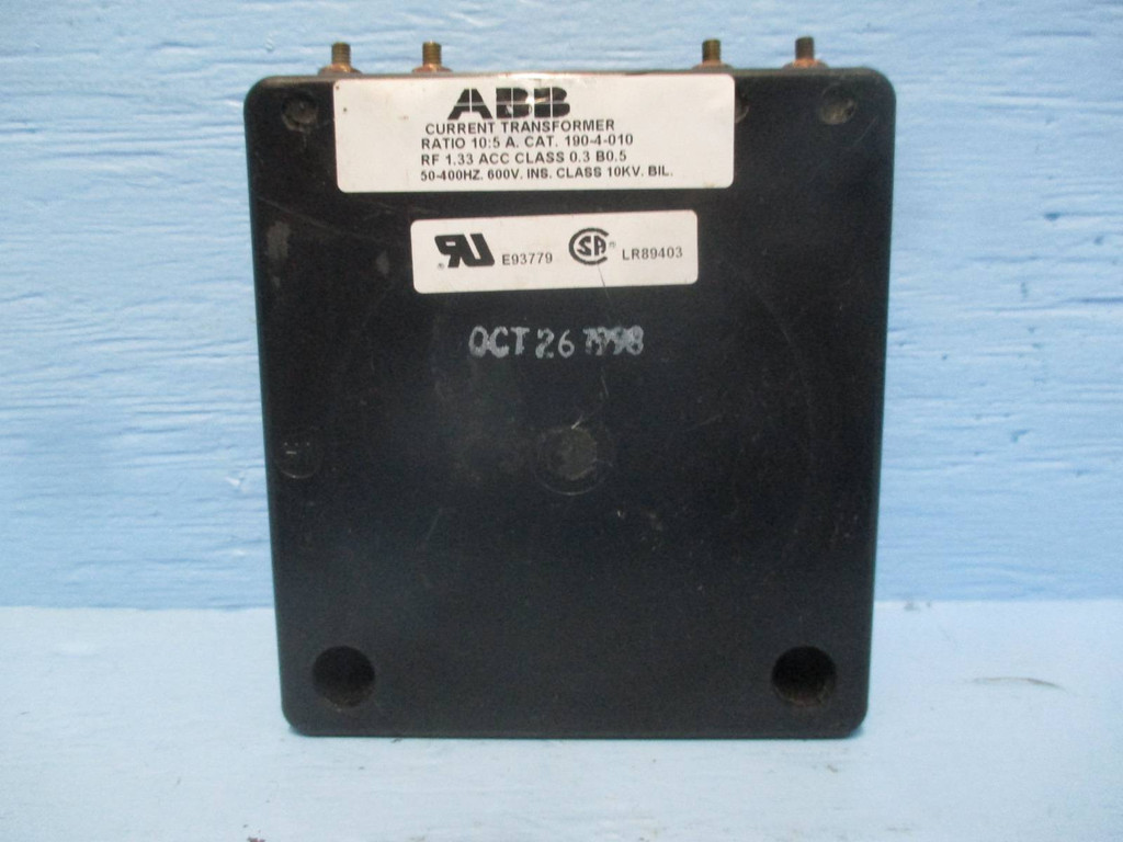 ABB 190-4-010 Current Transformer Ratio 10:5A CT (DW0239-7)