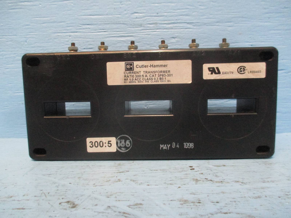 Cutler Hammer 3P83-301 Current Transformer Ratio 300:5A CT (DW0278-1)