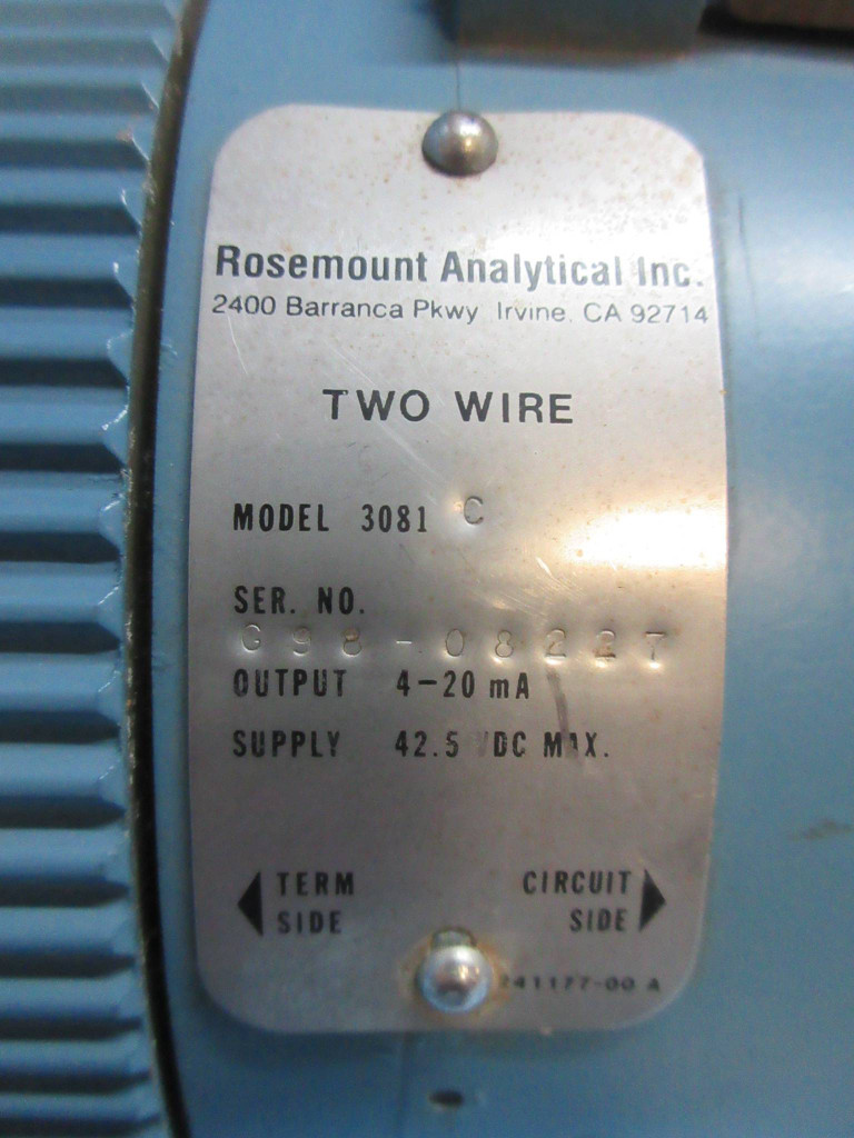 Rosemount Analytical 3081-PH/ORP/C Two Wire Conductivity Transmitter 3081-C (TK2718-1)