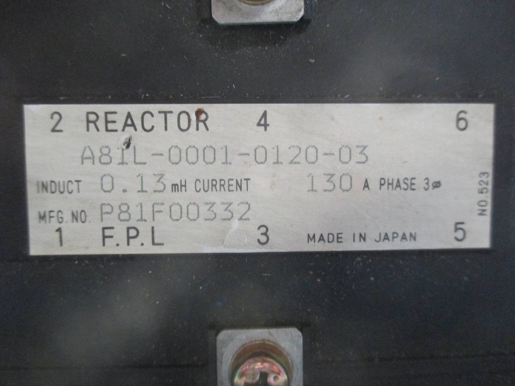 GE Fanuc A81L-0001-0120-03 130 Amp Line Reactor 3 Phase 0.13 mH 130A 3Ph (DW0442-1)