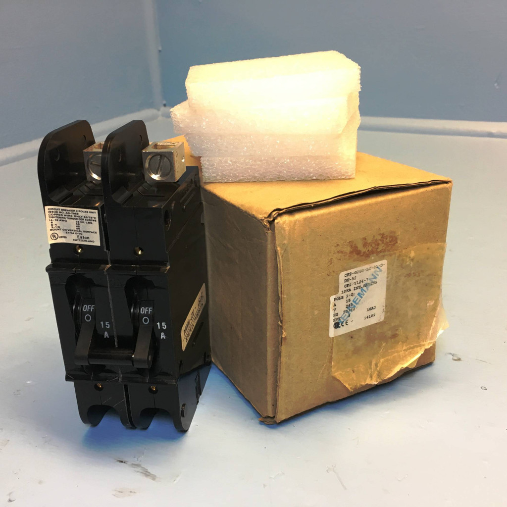 NEW Eaton Heinemann CF2-G2G3-LC-01-D-DU-52 15A Circuit Breaker 240V 1-2 Pole NIB (EM2482-2)