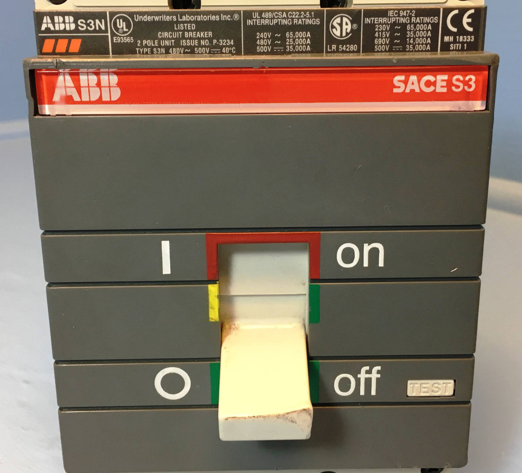 ABB Type S3N SACE S3 70A Circuit Breaker 2 Pole 480 VAC @ 25 kA 70 Amp (EM2568-9)