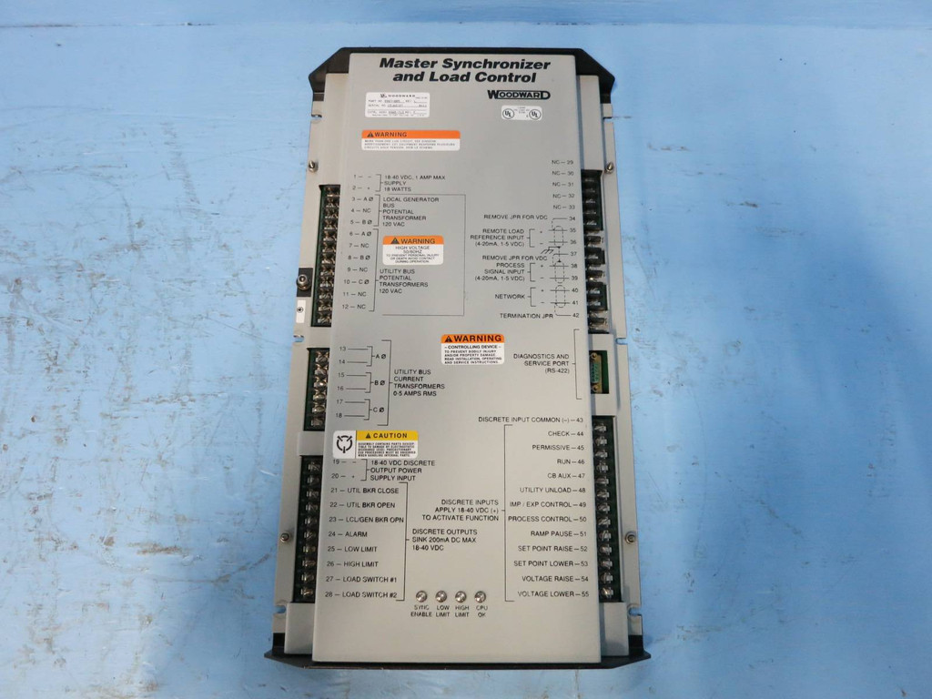 Woodward 9907-005 Rev. L Master Synchronizer and Load Control Relay PLC 9907005 (DW0603-1)