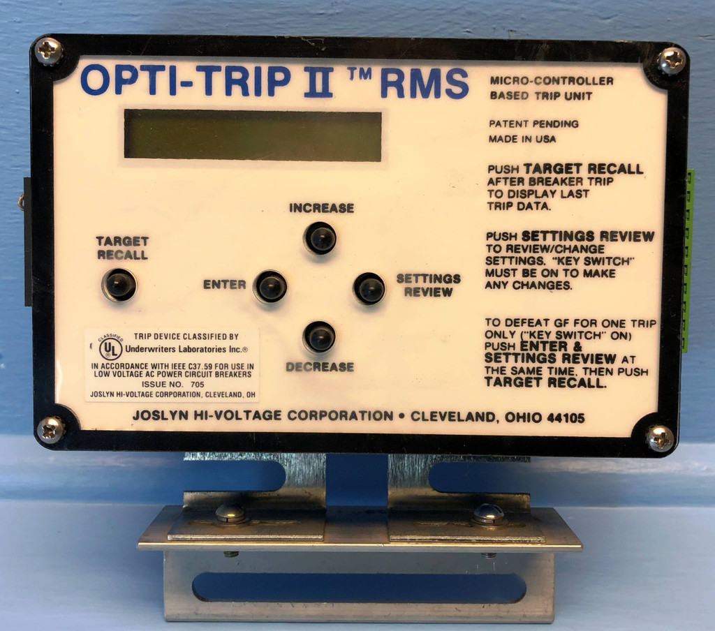 Joslyn Hi-Voltage Opti-Trip II RMS Trip Unit for ITE LV AC Power Circuit Breaker (EM2844-13)