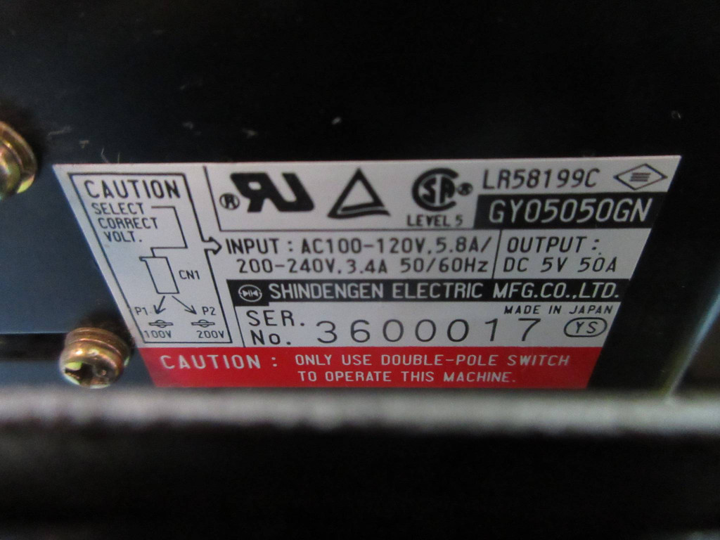 Measurex 08564100 Rev. E Power Supply Sliding Chassis Shindengen (TK3880-1)