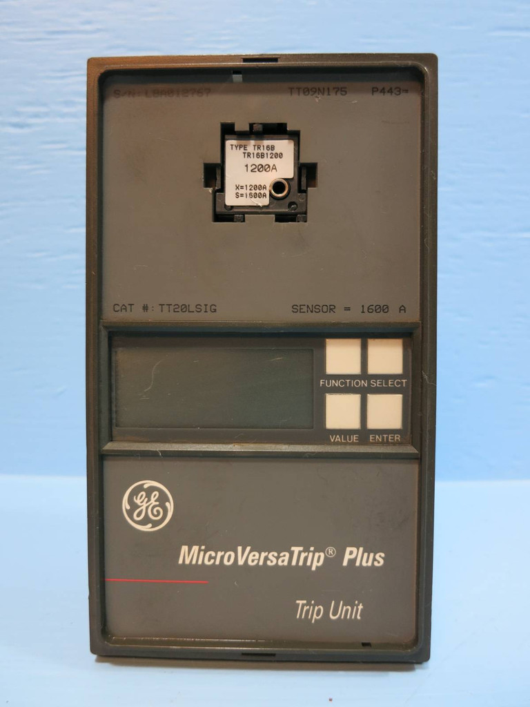 General Electric TT20LSIG 1600 A MicroVersaTrip Plus Trip Unit LSIG TR16B1200 GE (NP1970-1)