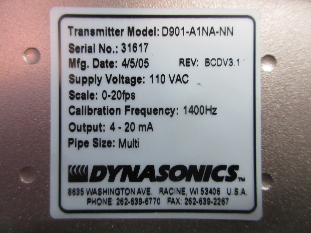 Dynasonics D901-A1NA-NN Series 901 Ultrasonic Flowmeter 110V Transmitter (TK4077-1)