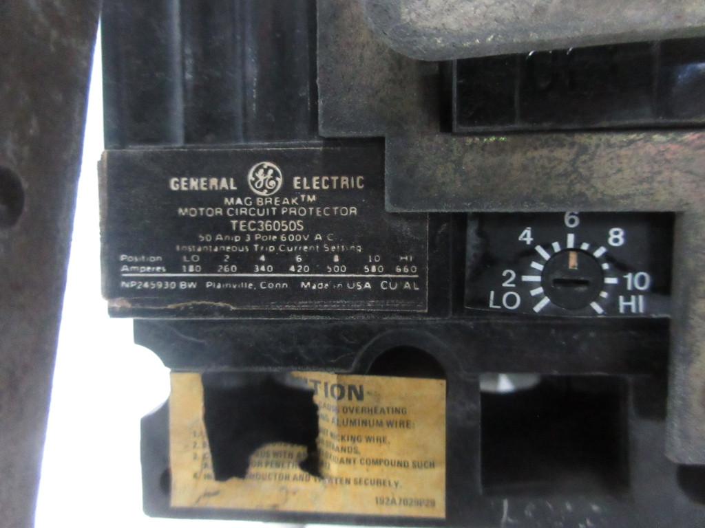General Electric GE 8000 Size 2 Reversing Starter 50 Amp Breaker 30" MCC Bucket (TK4201-11)
