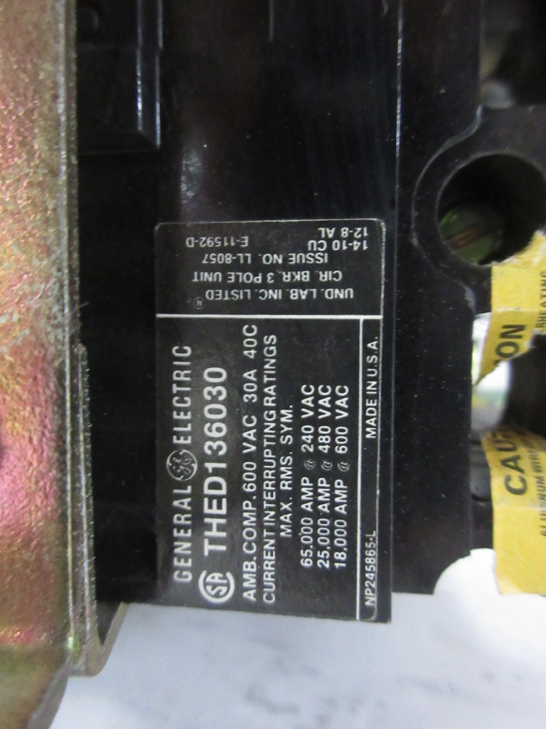 General Electric GE 8000 30 Amp Breaker MCC Feeder Switch without stabs 30A (TK4230-2)