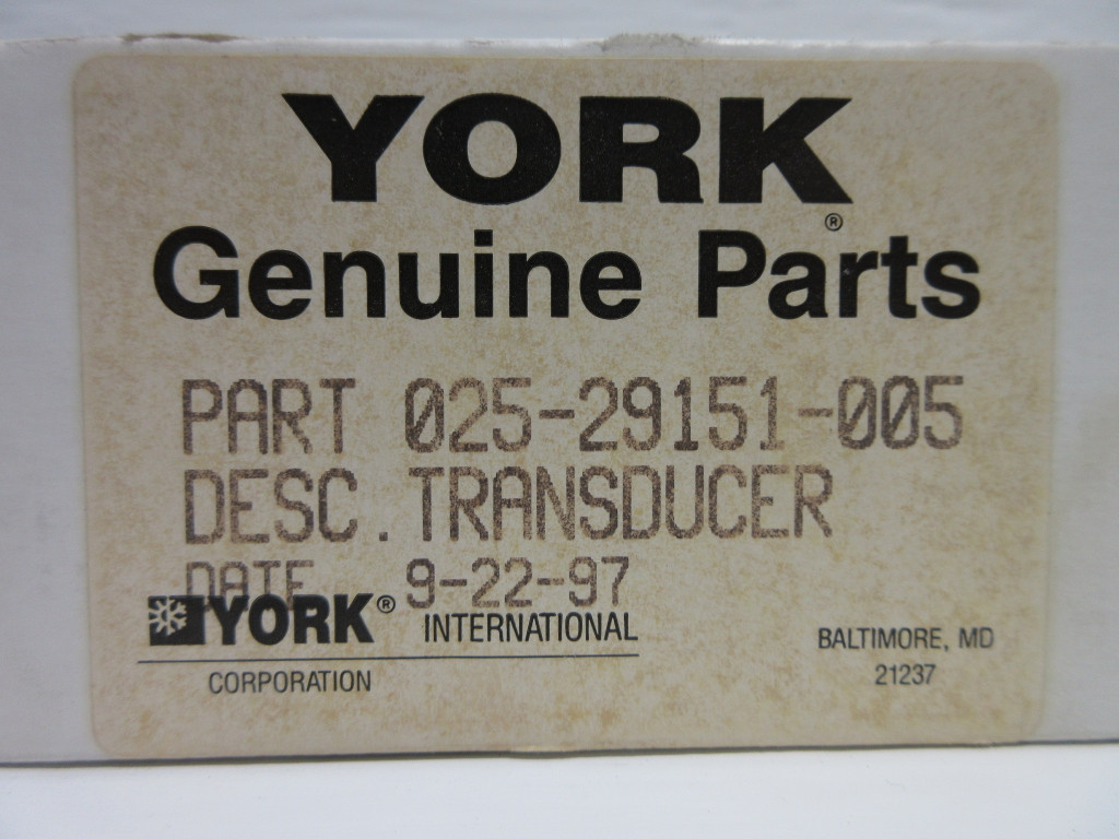 New York International Genuine Parts 025-29151-005 Pressure Transducer NIB (TK4307-1)