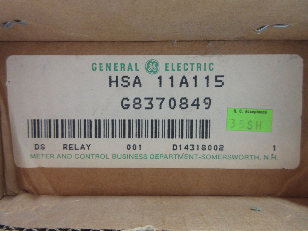 New GE HSA-11A115 DS Relay G8370849 General Electric NIB (TK4462-1)