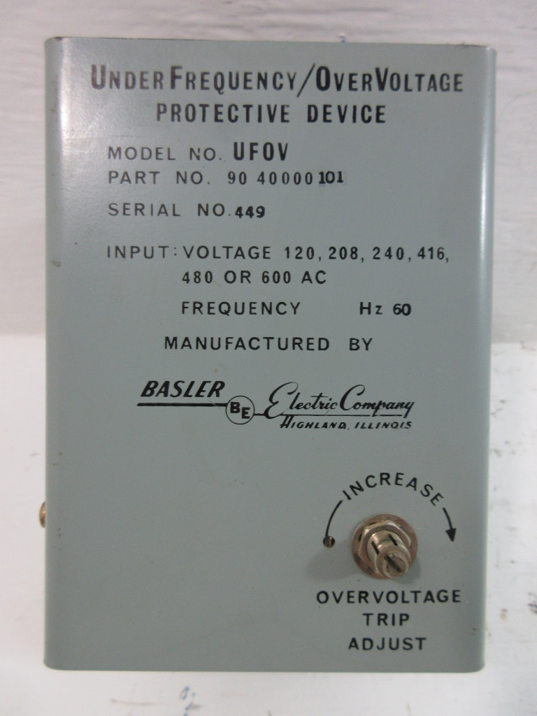Basler Electric UFOV Under-Frequency Over-Voltage Protective Device 90-40000101 (TK4491-2)