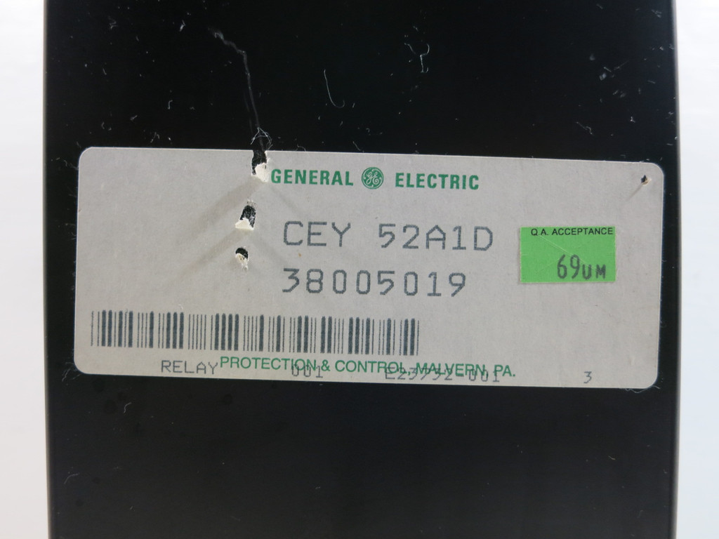 General Electric 12CEY52A1D MHO Distance Relay GE 120V 5 Amp CEY52A1D
