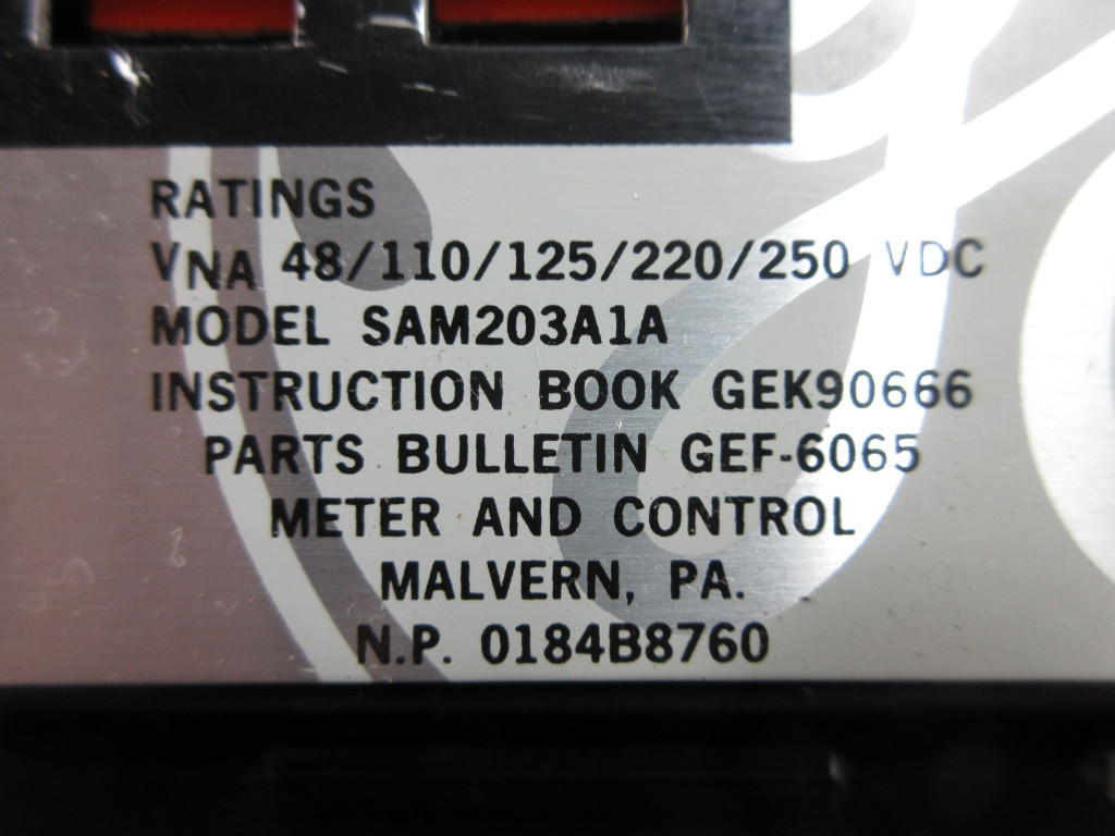 General Electric SAM203A1A Static Timing Relay GE SAM 48/110/125/220/250 Vdc (TK4604-1)