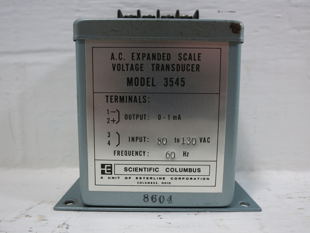 Scientific Columbus Model 3545 A.C. Expanded Scale Voltage Transducer Esterline (TK4687-2)