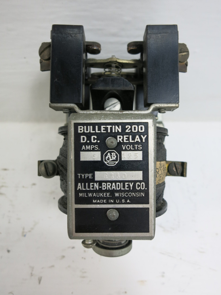Allen Bradley E-110 Bulletin 200 D.C. Relay 5A 125V DC Relay (TK4693-23)