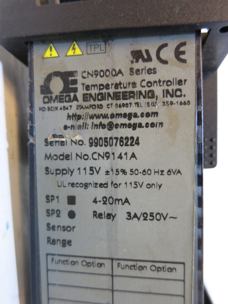 Omega CN9141A Digital Autotune Temperature Controller CN9000A w/ Power Socket (DW1394-1)