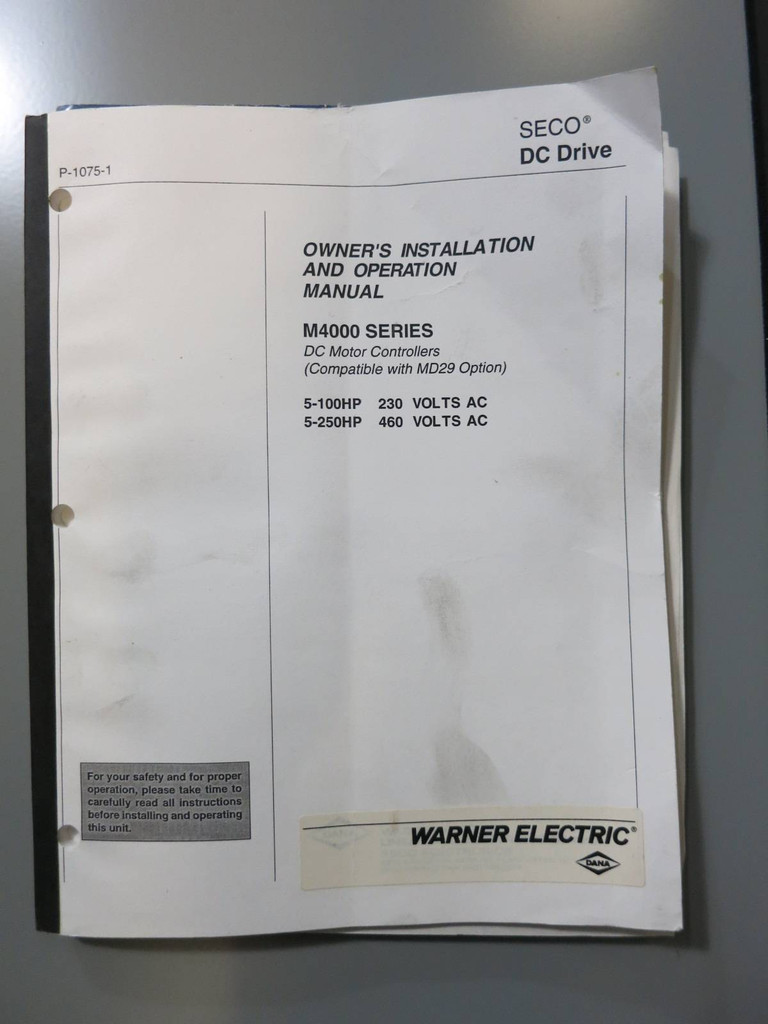 New SECO M4410-22120A 10-HP Mentor II M4000 Digital DC Drive Warner Electric (TK4724-1)