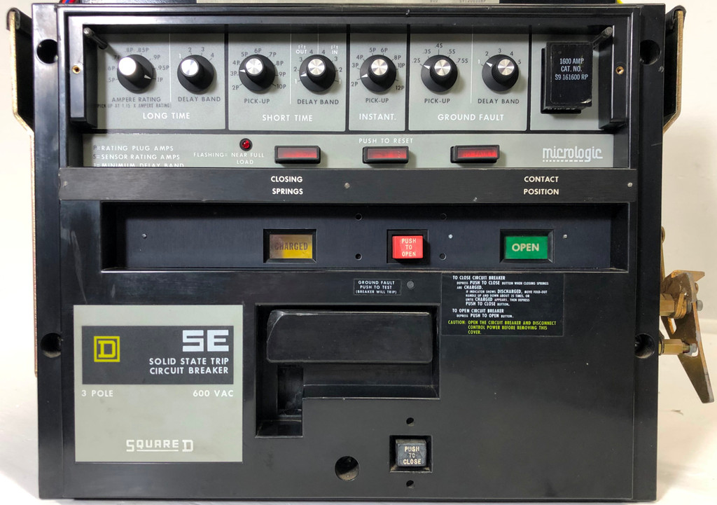 Square D 1600A SESFG16 SE Circuit Breaker 1600 Amp SEF 3P 480/600V LSIG Ground (EM3382-1)